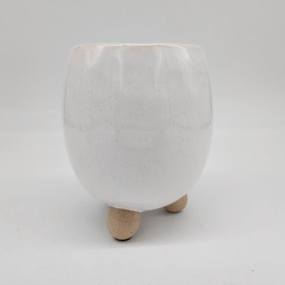 Ceramic Sun Face Planter Pot With Legs 6.25" High 4" Diameter - Picture 6 of 10